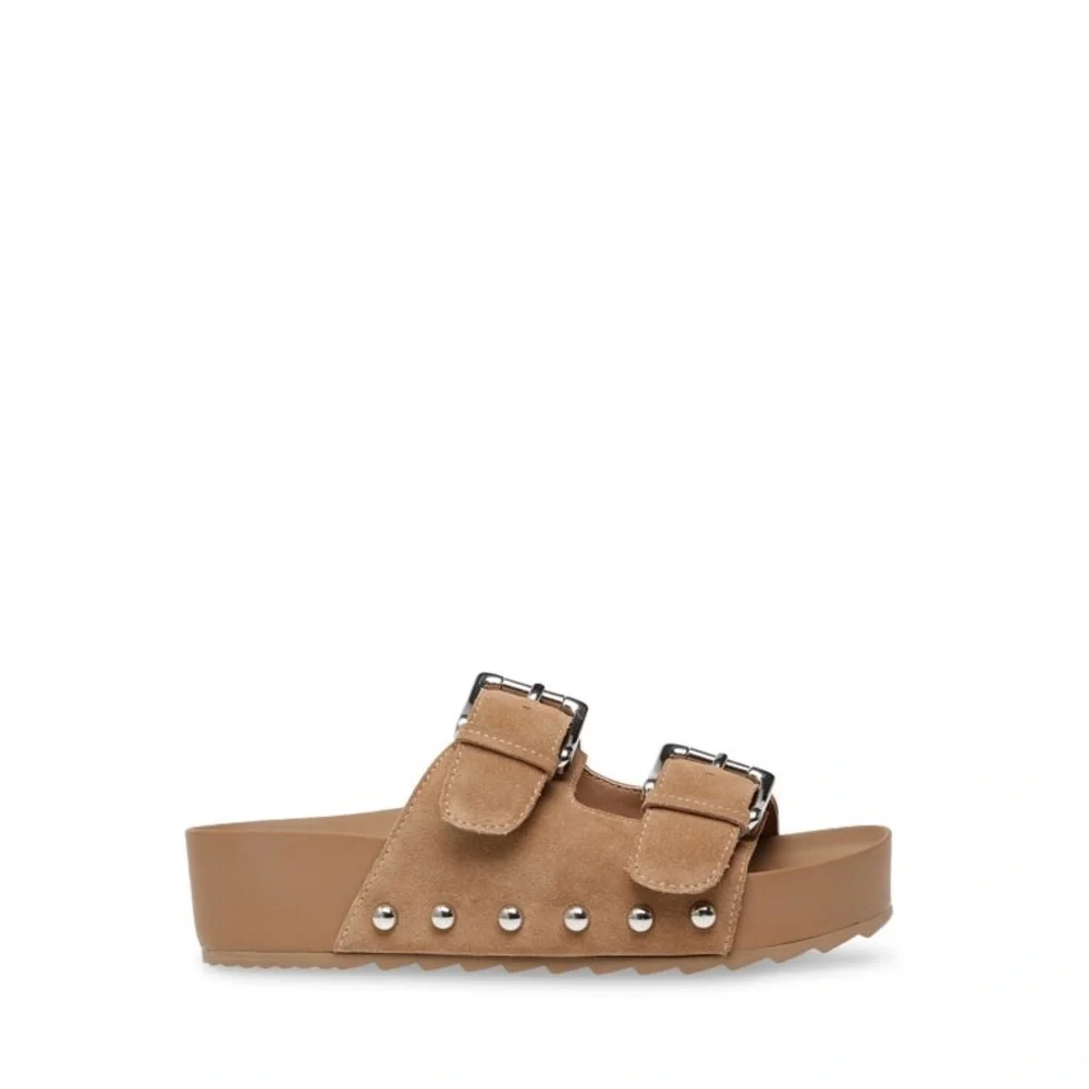 Steve Madden Tan Slide Sandals - Picture 6 of 15